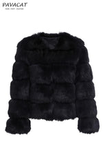 Vintage Fluffy Faux Fur Coat Coat Simplee S Black