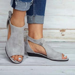 Wedges Ankle Strap Peep Toe Wedge Sandals Sandals Pavacat US5.5(LABEL SIZE 35) Grey