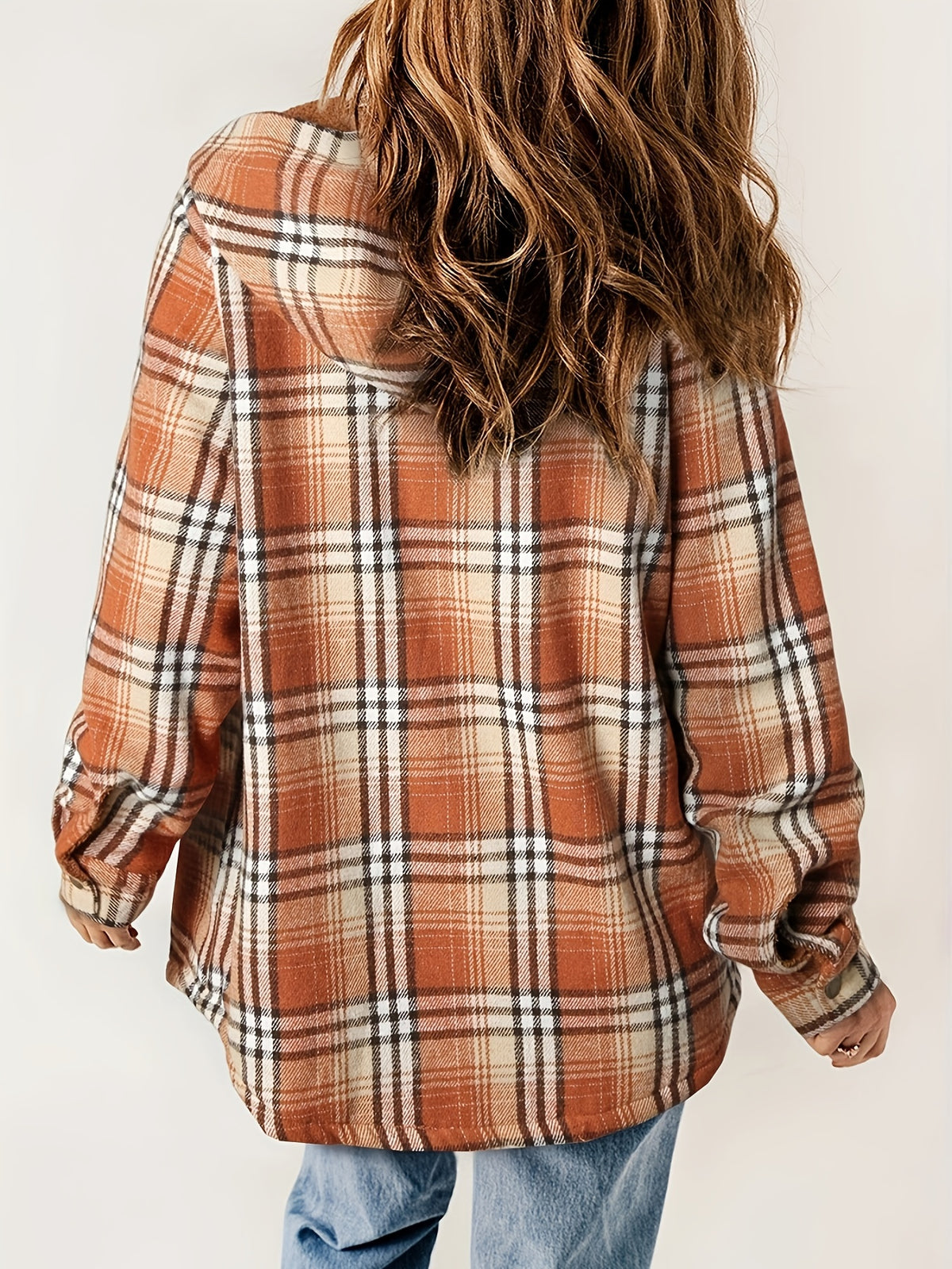 Kapuzenjacke mit kariertem Muster und Samtfutter
