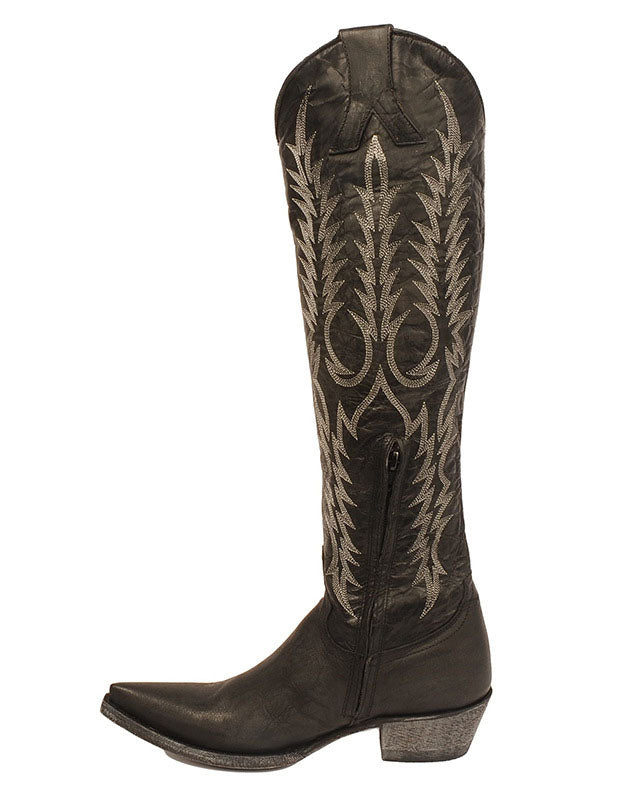 Botas vintage bordadas de salto baixo