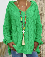 Pull ample à capuche torsadé en maille épaisse