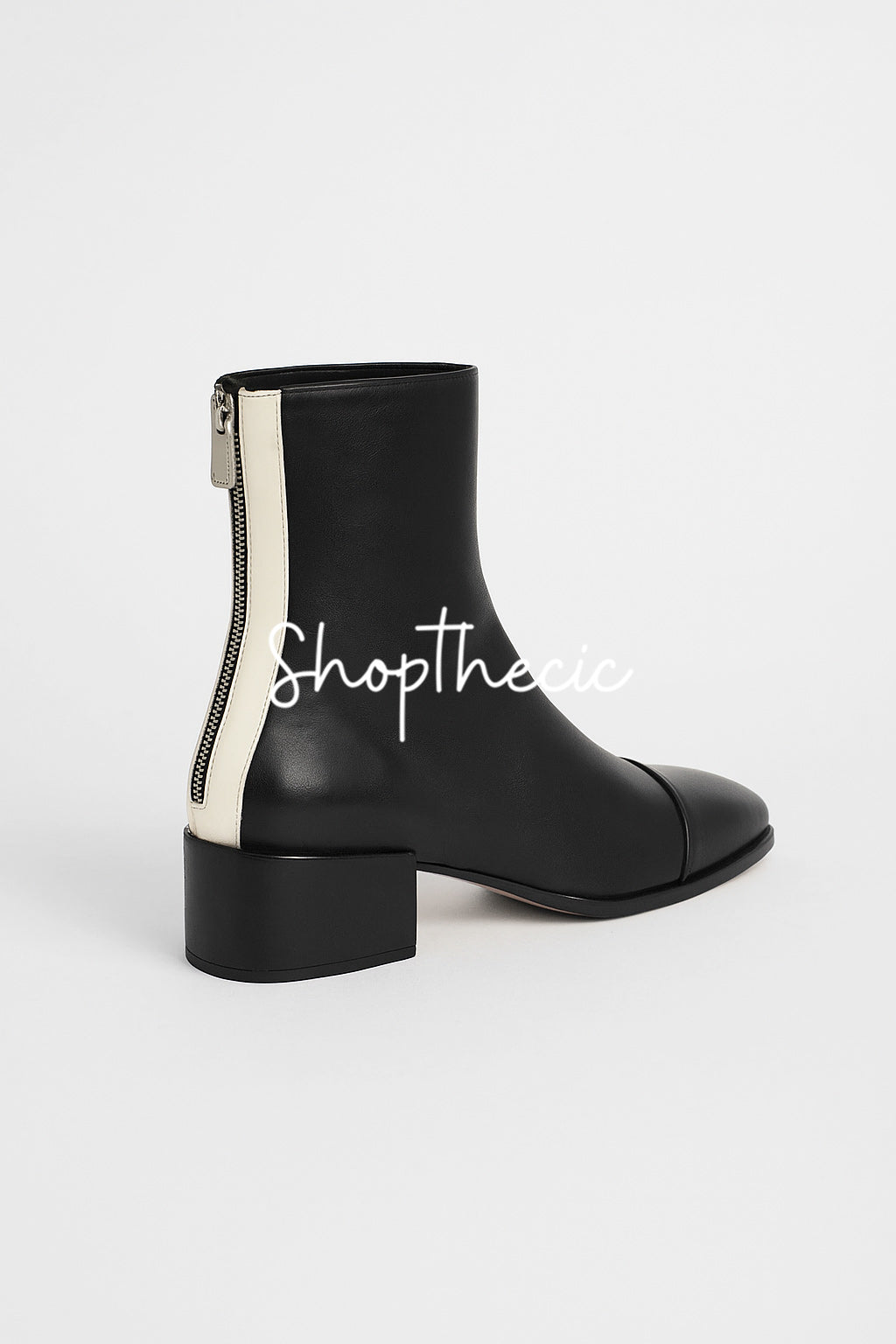 Bottes à talons mi-hauts colorblock à bout carré Maverick modernes