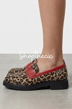 Mocassini con tacco basso e punta tonda leopardati My Way