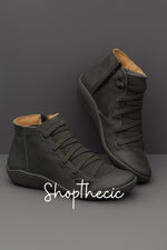 Vintage Lace-Up Flat Ankle Boots - Classic Restock