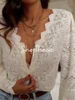 Kandinsky’s Rhythm Deep V Lace Blouse