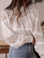 Kyoto Pleats Openwork lace Blouse