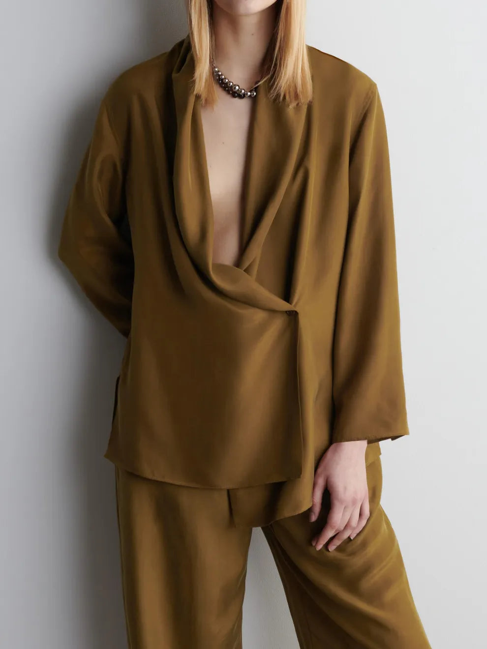 Ensemble pantalon et costume chic à revers châle