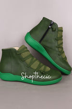 Vintage Lace-Up Flat Ankle Boots - Classic Restock