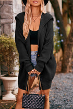 Manteau tricoté mi-long à trois boutons à col revers