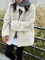 Merard stand-up collar mid-length lamb wool coat