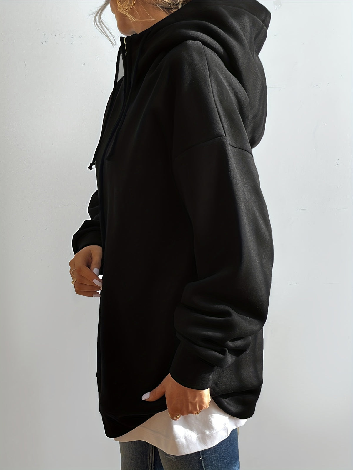 Solid Color Casual Sports Hooded Zipper Sweatshirs
