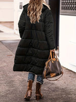 Vielseitiger Langarm-Thermomantel mit Reißverschluss vorne und Farbblockdesign