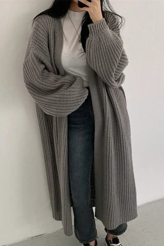 Vintage Loose Long Knitted Sweater Coat