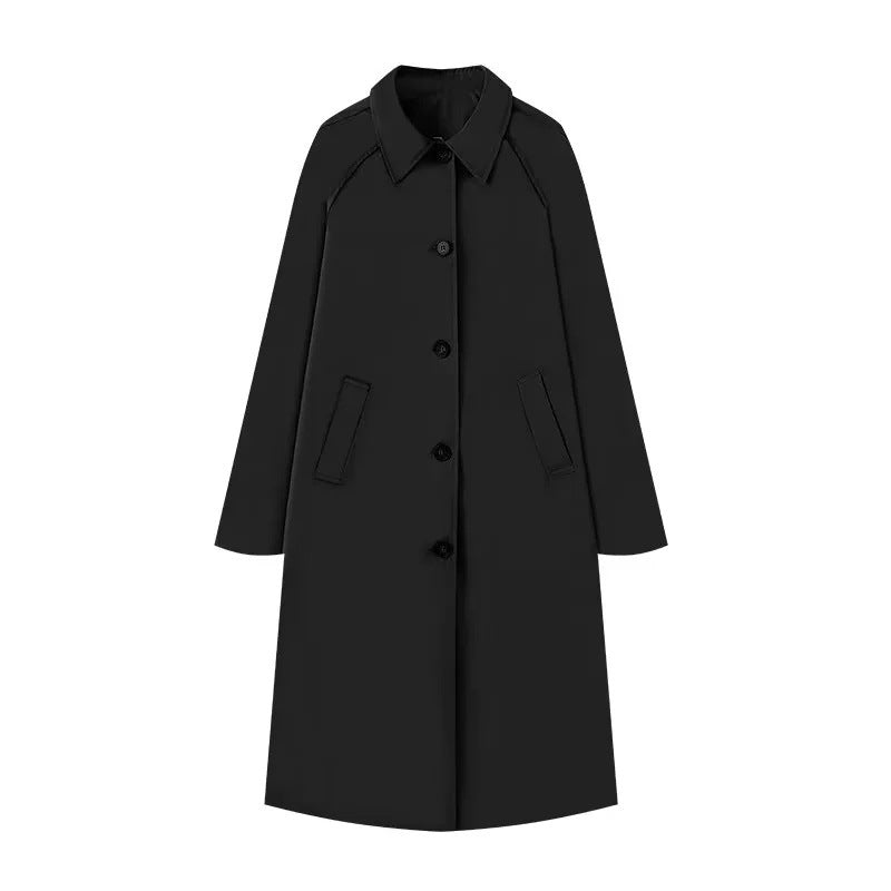 Maple Trail Plaid lined single-breasted trench coat