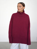 Cozy Solid color turtleneck knitted pullover loose sweater
