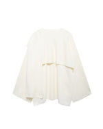 Asymmetric scarf cropped knitted coat