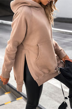 Sweat à capuche surdimensionné avec poche kangourou et fentes latérales