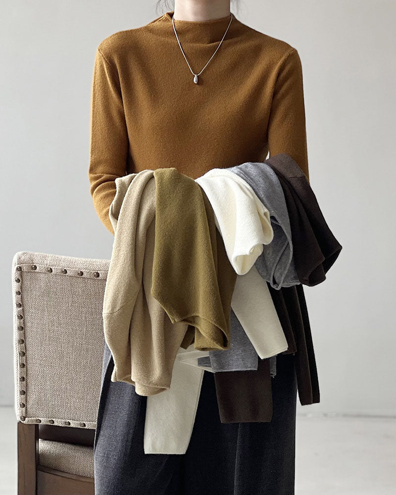 Halber Rollkragenpullover aus gebürstetem Soft-Touch