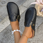 Chaussons Birkenstock noirs à bout rond tissés