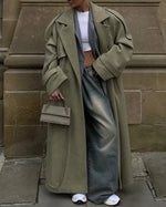 Norwegian Fjord Long woolen trench coat