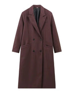 Central Park Avenue Double-breasted long trench coat