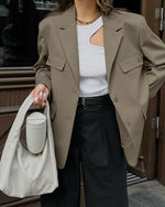 Locker sitzender Vintage-Blazer mit vier Taschen