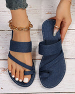 Chaussons plats slip-on en jean