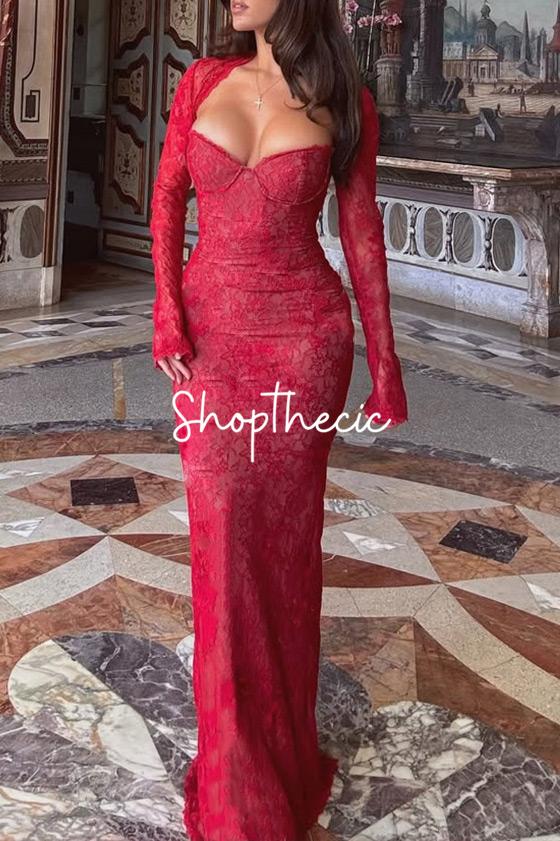 Abito sirena senza spalline con volume scolpito