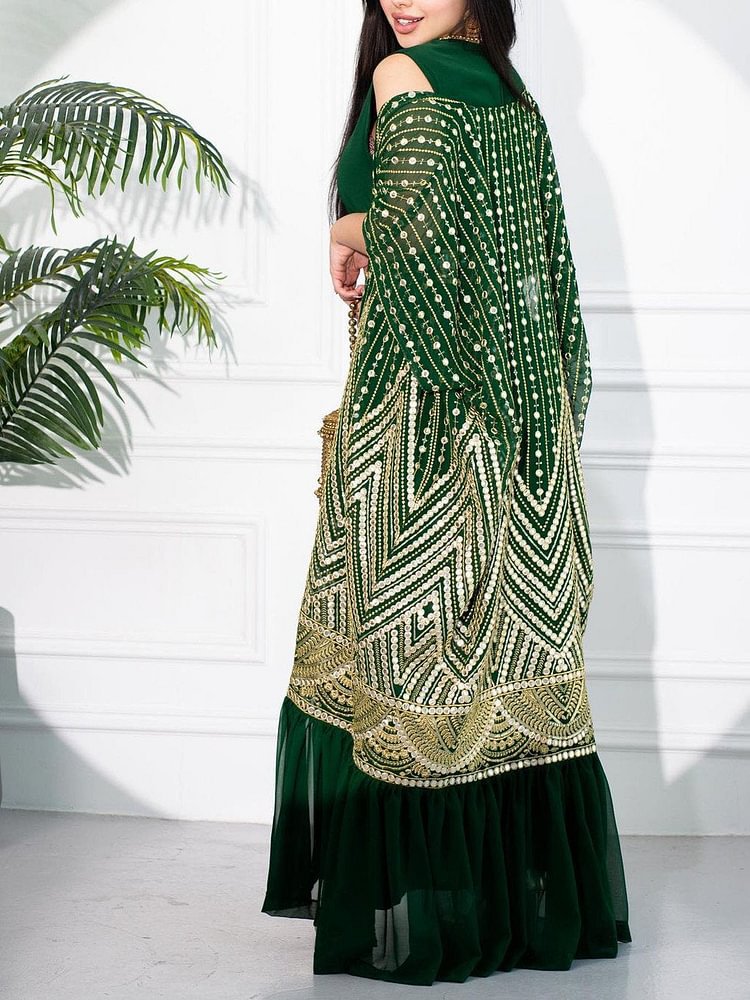 Wunderschönes Cape-Mantelkleid mit Fledermausärmeln, zweiteilig