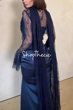 Abito in pizzo plissettato tettonico