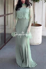 Abito in pizzo plissettato tettonico