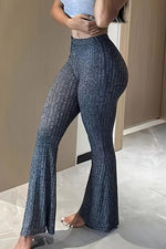 Tight-fitting stretchy high-waisted flared yoga leggings