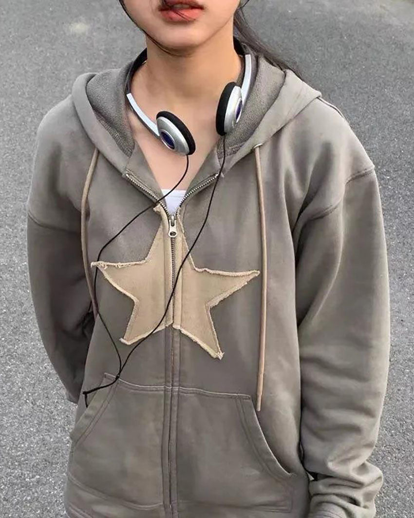 Moletom com capuz patch pentagrama