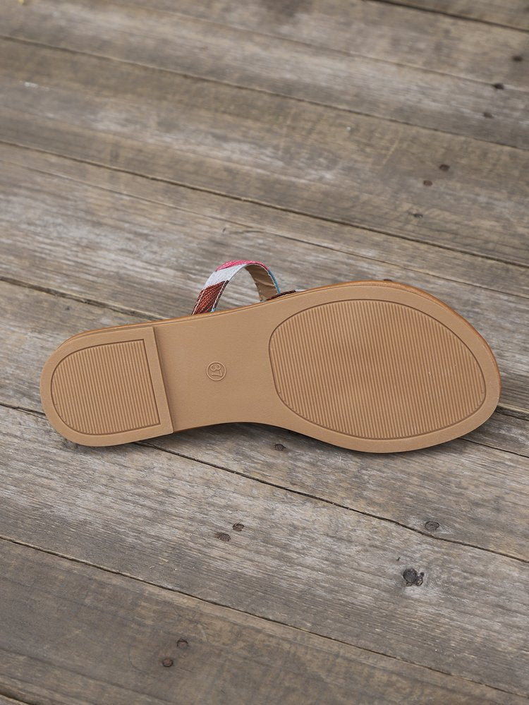 Chaussons plats à brides colorées