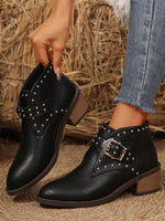 Austrian Alpine studded low block heel Chelsea boots