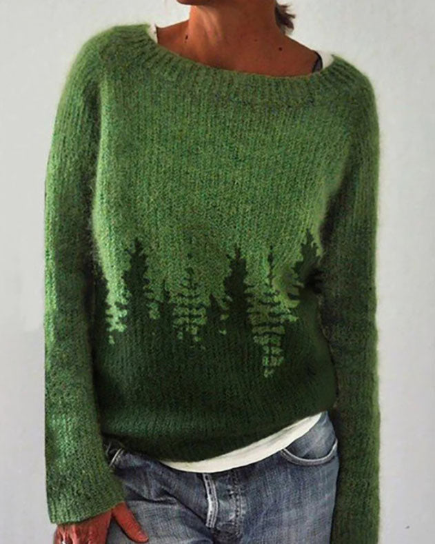 Pullover mit Waldmuster