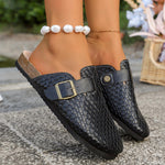 Chaussons Birkenstock noirs à bout rond tissés