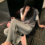 Striped knitted wide-leg pants