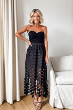 Sleeveless lace tassel top and skirt two-piece set