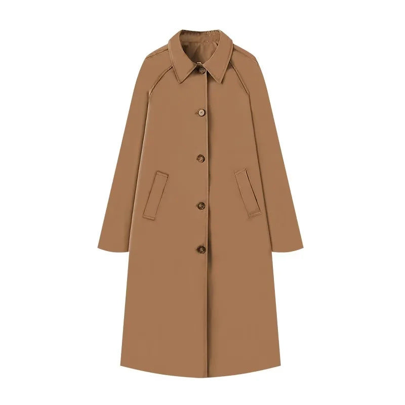 Maple Trail Plaid lined single-breasted trench coat