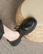 Lace-up vintage style round toe Mary Jane shoes