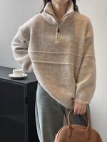 Pull à col roulé doux au toucher et demi-zip