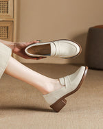 Thick low heels round toes Versatile Loafers