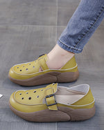 Retro Thick Sole Flat Croc Garden Shoes