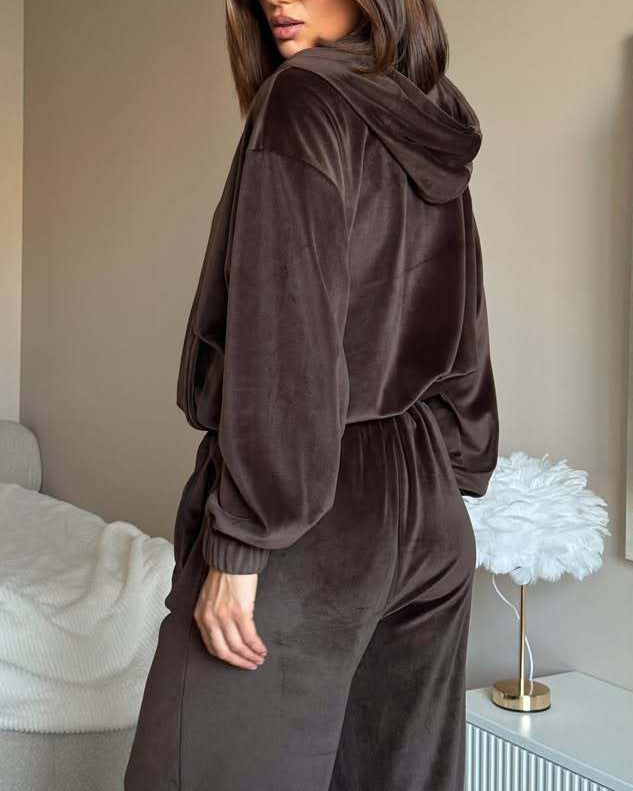 Cookie Dough Hooded and Pants Two-Piece Set