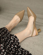 Sandalen mit Stilettoabsatz und kegelförmigem Absatz aus weichem Leder