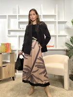 Coconut Tree Print A-Line Tassel Skirt