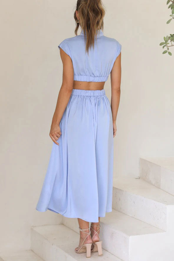 Robe mi-longue de vacances à poches et découpes Light of My Life