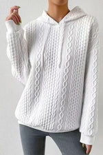 Sweat-shirt ample à capuche et manches longues en jacquard