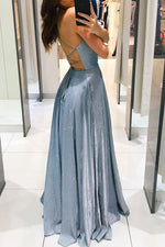 Deep V-neck Pockets Spaghetti Strap Backless Dress